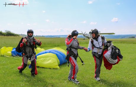 Tandem nach Landung mit Videomann